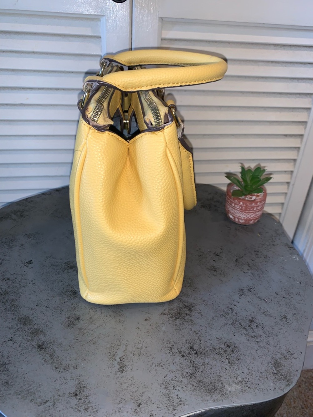 Nanette Lepore Lemon yellow purse handbag 12” X 8” - Picture 5 of 11